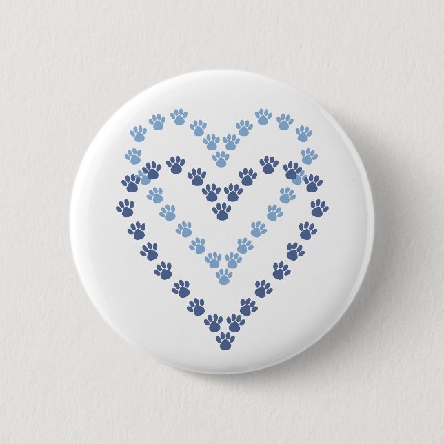 Tatzen hier knöpfen Button-Herz geformte Button (Vorderseite)