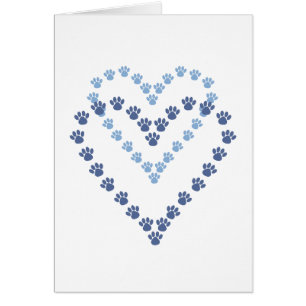 Tatzen-hier leere Karten-Herz geformte