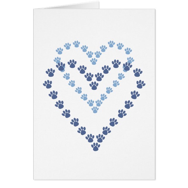 Tatzen-hier leere Karten-Herz geformte (Vorne)