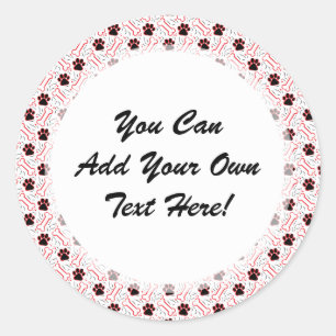 Tatzen und Knochen-lustiger Entwurf für Runder Aufkleber