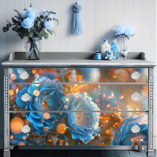 Tau benetzte Blüten Decoupage Seidenpapier