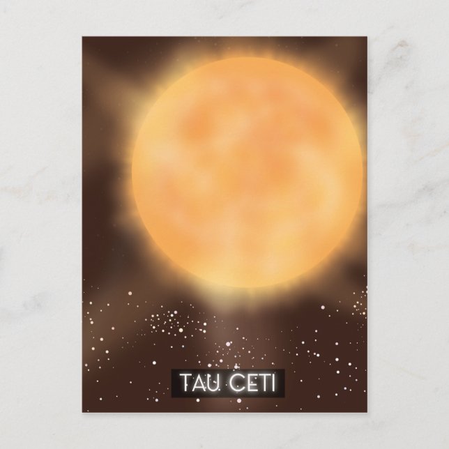 Tau Ceti Space Art Poster Postkarte (Vorderseite)