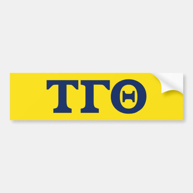 Tau Gamma Theta Autoaufkleber - Blaue Buchstaben (Vorne)