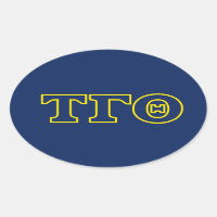 Tau Gamma Theta Oval Stickers - Gelbe Kontur