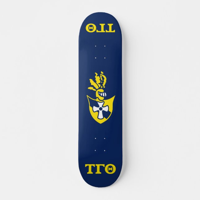 Tau Gamma Theta Skateboard - Marine mit Wappen (Vorne)