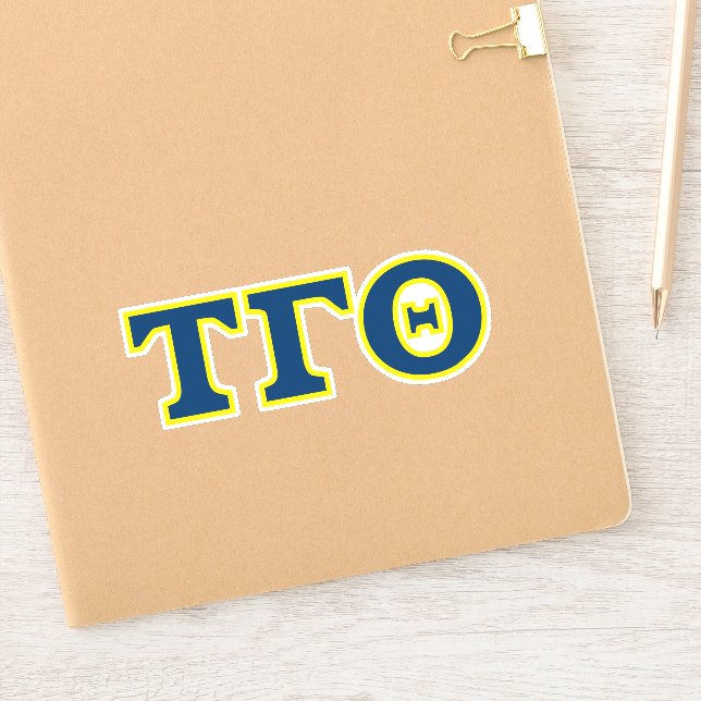 Tau Gamma Theta Vinyl Letters - Farbe umrissen Aufkleber (Notizbuch)