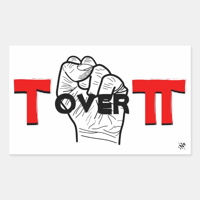 Tau und Pi-Mathe-Witz Rechteckiger Aufkleber (Vorderseite)