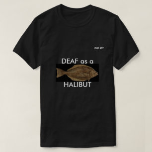 TAUB als HEILBUTT auf Schwarzem T-Shirt