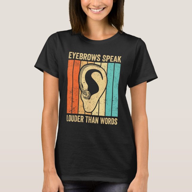 Taub stolz ASL Gebärdensprache Augenbrauen spreche T-Shirt (Vorderseite)