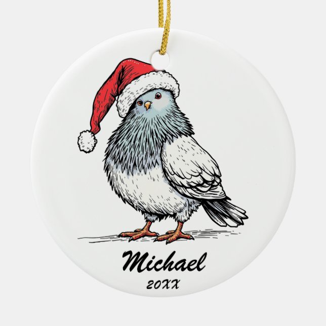 Täubchen Weihnachten Weihnachten Personalisiert Keramik Ornament (Vorne)