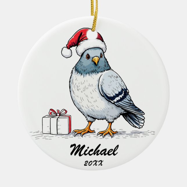 Täubchen Weihnachten Weihnachten Personalisiert Keramik Ornament (Vorne)