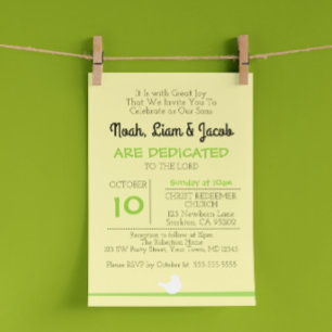 Taube auf Zweig Gelbe Dedication Einladung