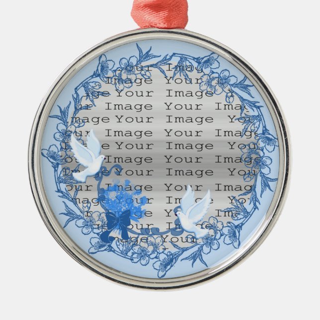 Taube Custom Round Silver Ornament (Vorne)