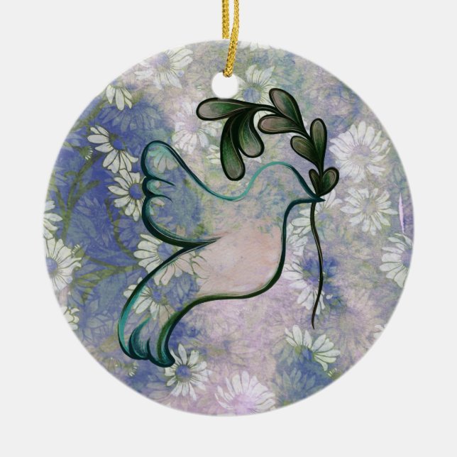 Taube der Hoffnung und des Friedens Keramik Ornament (Vorne)