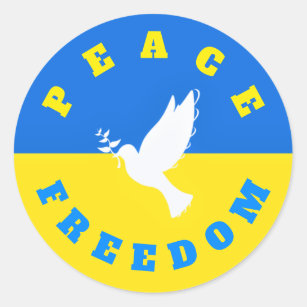 Taube des Friedens - Flagge der Ukraine - Freiheit Runder Aufkleber