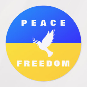 Taube des Friedens - Flagge der Ukraine - Frieden Etiketten