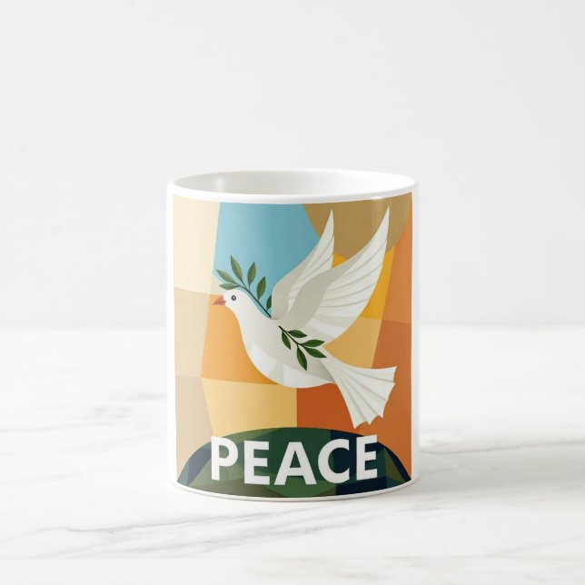 TAUBE DES FRIEDENS GEOMETRISCH  KAFFEETASSE (Mittel)