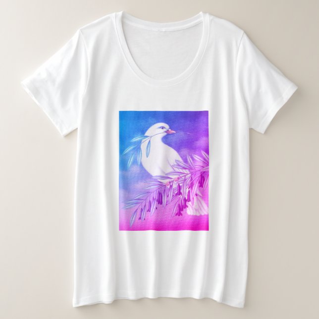Taube des Friedens Große Größe T-Shirt (Design vorne)