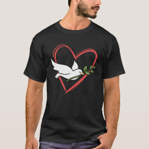 Taube des Friedens Herzstück der Weltfriedensrelig T-Shirt