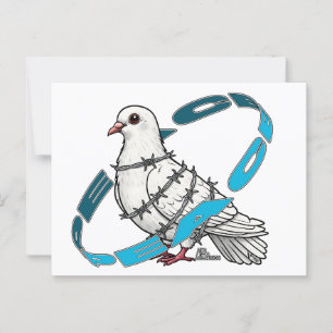 Taube des Friedens in Barbed Wire Embrace Postkarte