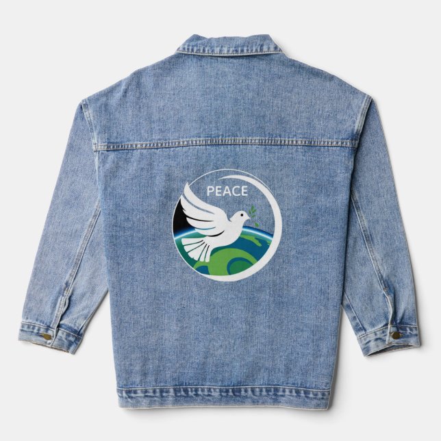 TAUBE DES FRIEDENS  JEANSJACKE (Rückseite)