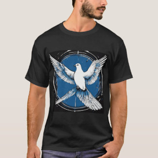 Taube des Friedens, Schwarz-weiß blau T-Shirt