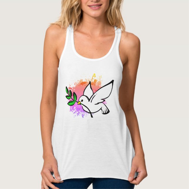 Taube des Friedens Tank Top (Vorderseite)