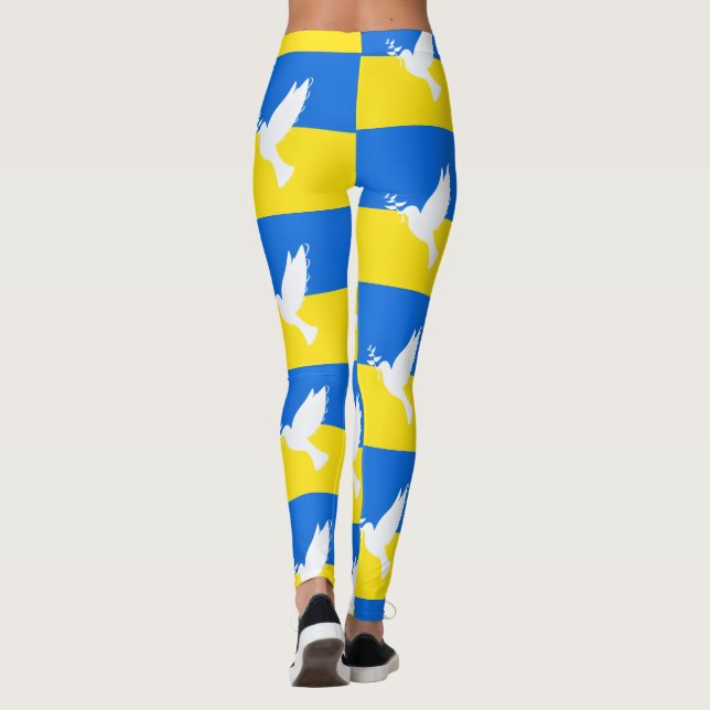Taube des Friedens - ukrainische Flagge - Frieden  Leggings (Rückseite)