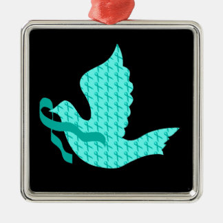 Taube des Hoffnungs-aquamarinen Bandes - Ornament Aus Metall