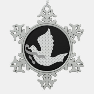 Taube des Hoffnungs-grauen Bandes - Schneeflocken Zinn-Ornament