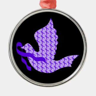 Taube des Hoffnungs-lila Bandes - Alzheimer Ornament Aus Metall