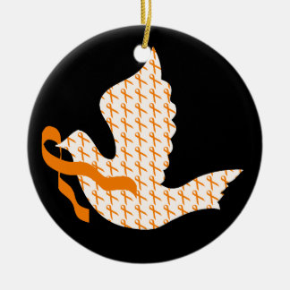 Taube des Hoffnungs-orange Bandes - Leukämie Keramikornament