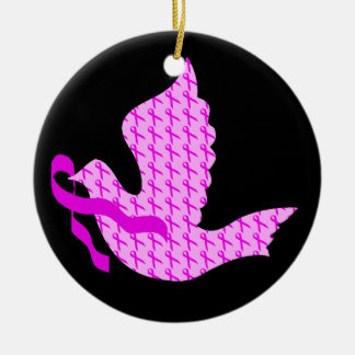 Taube des Hoffnungs-Rosa-Bandes - Brustkrebs Keramikornament