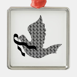 Taube des Hoffnungs-Schwarz-Bandes - Melanom Ornament Aus Metall
