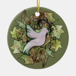 Taube des Weltfriedens und Hoffnung für den Weltfr Keramik Ornament