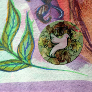 Taube des Weltfriedens und Hoffnung für den Weltfr Runder Aufkleber