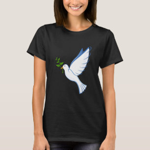 Taube Frieden Fliegender Olivenzweig Symbol Flügel T-Shirt