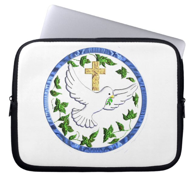 Taube Friedensware Laptopschutzhülle (Vorderseite)