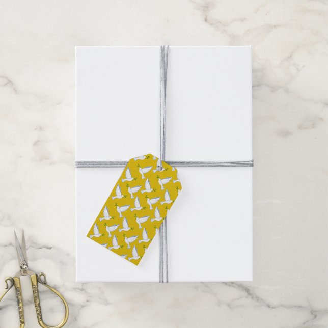 Taube Geschenkkarte Geschenkanhänger (Mit Garn)