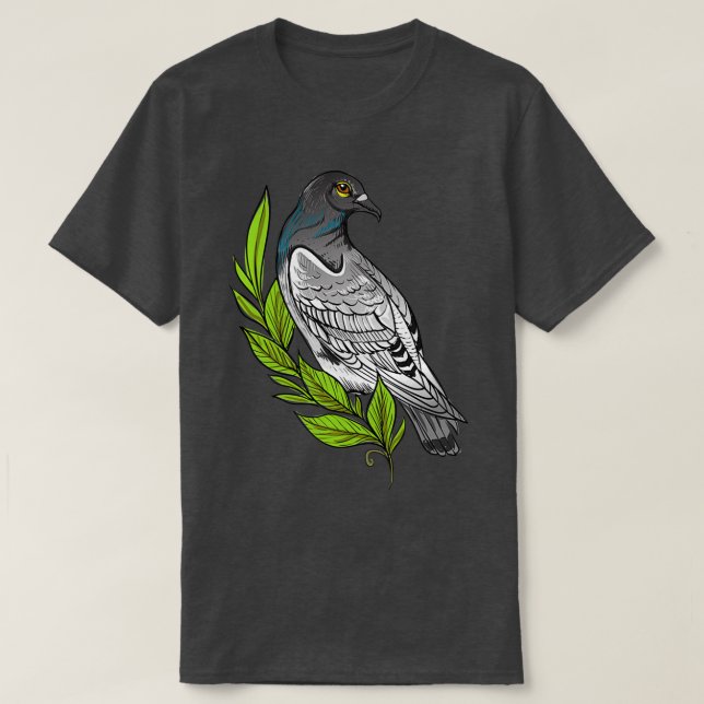 Taube-I-Vogelträger-Motiv für Taubenfanke T-Shirt (Design vorne)