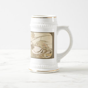 Taube im Wald Bierglas