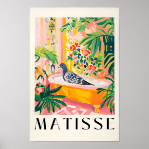 Taube in Badewanne Poster, schönes Bad, Wand an Wa Poster