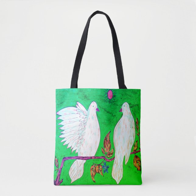 Taube Liebe Tote Tasche (Vorderseite)