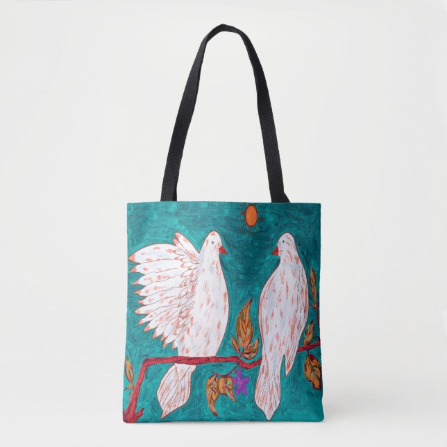 Taube Liebe Tote Tasche (Vorderseite)
