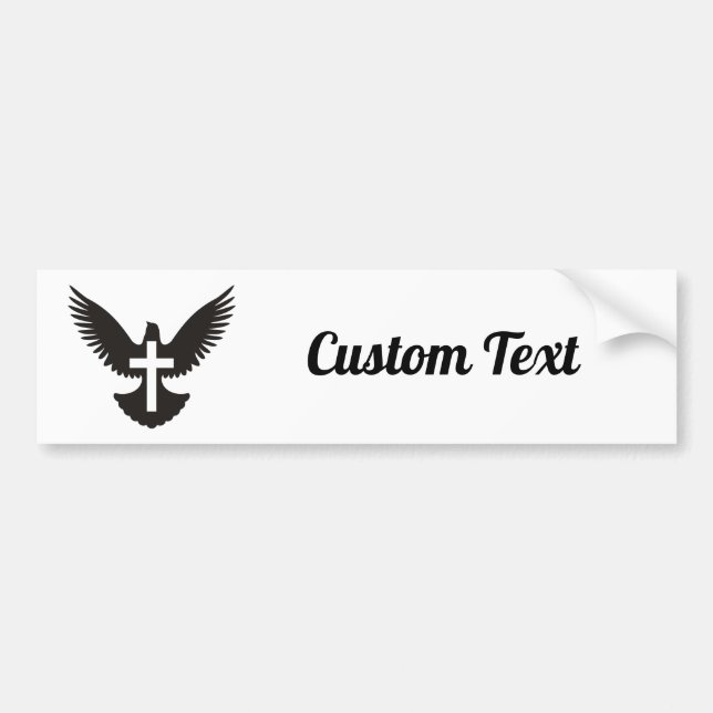 Taube mit Cross-Autoaufkleber Autoaufkleber (Vorne)