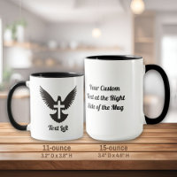Taube mit Cross-Coffee-Tasse