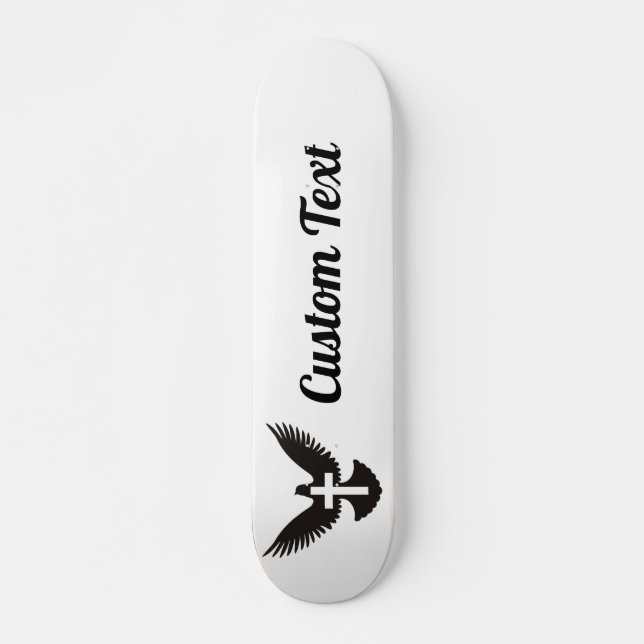 Taube mit Cross Skateboard Deck (Vorne)