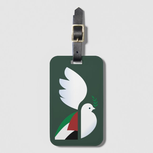 Taube mit der palästinensischen Flagge Gepäckanhänger (Vorderseite Vertikal)
