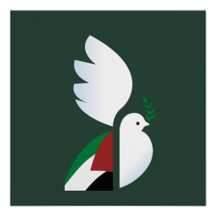 Taube mit der palästinensischen Flagge Poster