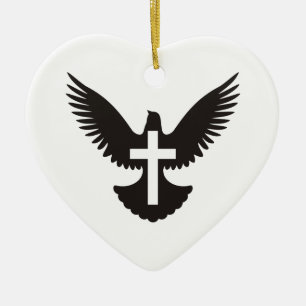 Taube mit Kreuzverzierung der Keramik Ornament